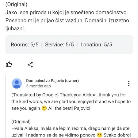 Vikendica Domacinstvo Pajovic